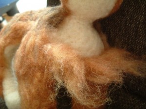 羊毛フェルトでリアル猫作成　植毛2