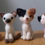 羊毛フェルト猫たち